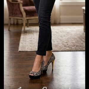 Elegant Zebra Print and Black Heels